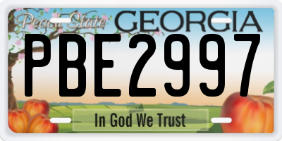 GA license plate PBE2997