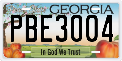 GA license plate PBE3004