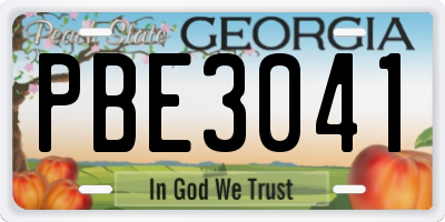 GA license plate PBE3041