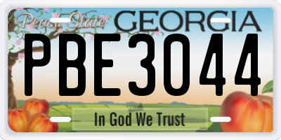GA license plate PBE3044
