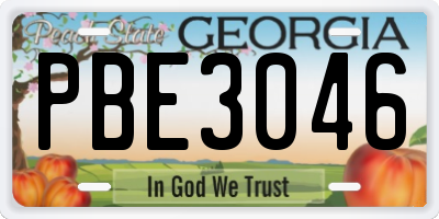 GA license plate PBE3046