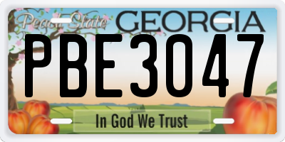 GA license plate PBE3047