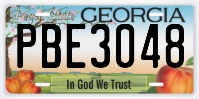 GA license plate PBE3048
