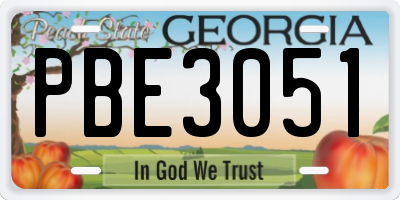 GA license plate PBE3051