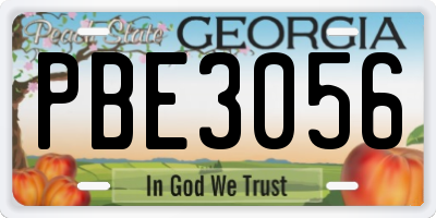 GA license plate PBE3056