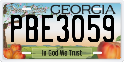 GA license plate PBE3059