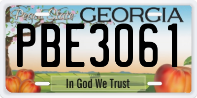 GA license plate PBE3061