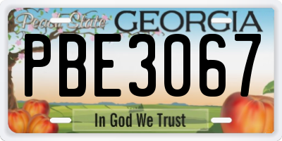 GA license plate PBE3067