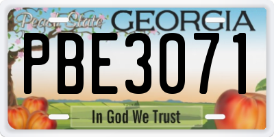 GA license plate PBE3071