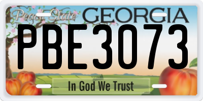GA license plate PBE3073
