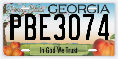 GA license plate PBE3074