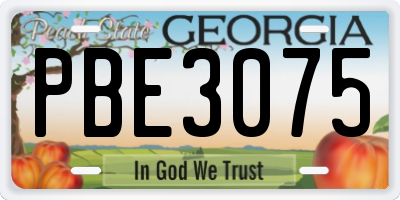 GA license plate PBE3075