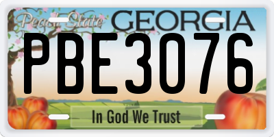 GA license plate PBE3076