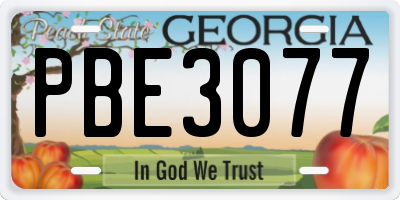 GA license plate PBE3077
