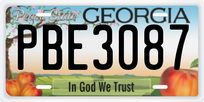 GA license plate PBE3087