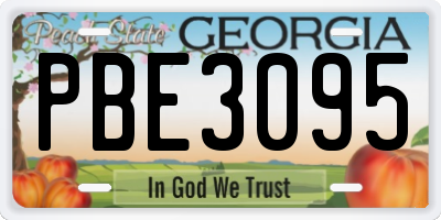 GA license plate PBE3095