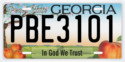 GA license plate PBE3101