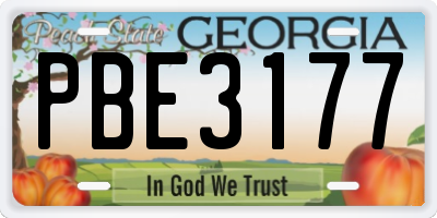 GA license plate PBE3177