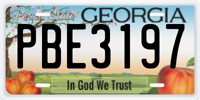 GA license plate PBE3197