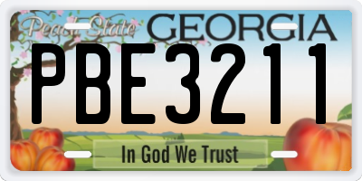 GA license plate PBE3211