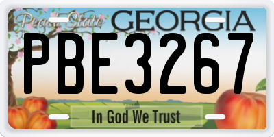 GA license plate PBE3267