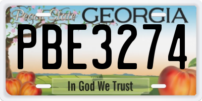 GA license plate PBE3274