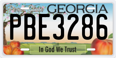 GA license plate PBE3286