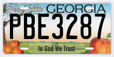 GA license plate PBE3287