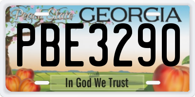 GA license plate PBE3290