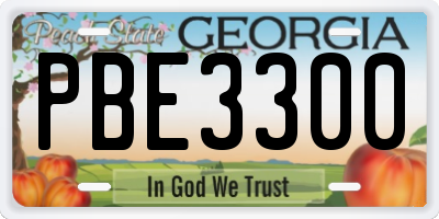 GA license plate PBE3300