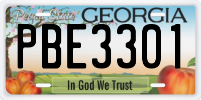 GA license plate PBE3301