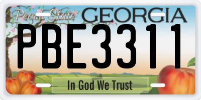 GA license plate PBE3311