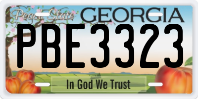 GA license plate PBE3323