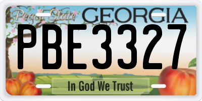 GA license plate PBE3327