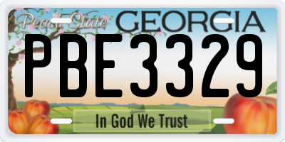 GA license plate PBE3329