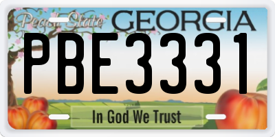 GA license plate PBE3331