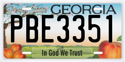 GA license plate PBE3351