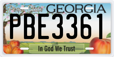 GA license plate PBE3361