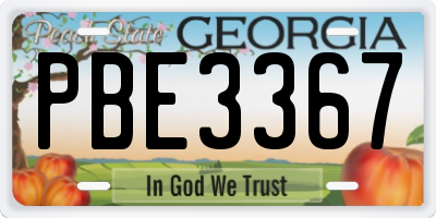 GA license plate PBE3367