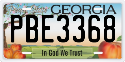 GA license plate PBE3368