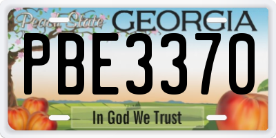 GA license plate PBE3370