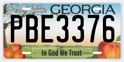 GA license plate PBE3376