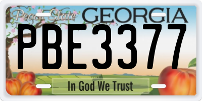 GA license plate PBE3377