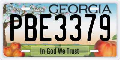 GA license plate PBE3379