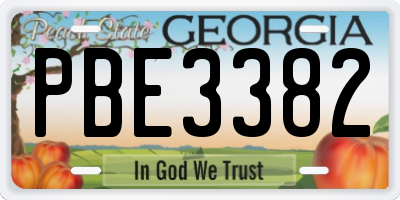 GA license plate PBE3382
