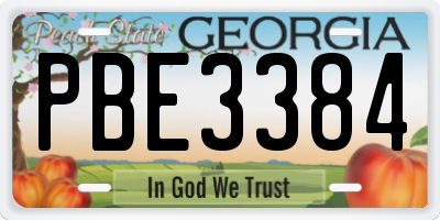 GA license plate PBE3384