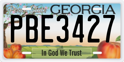 GA license plate PBE3427