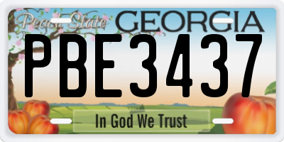 GA license plate PBE3437