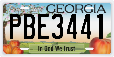 GA license plate PBE3441