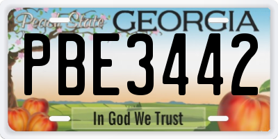 GA license plate PBE3442